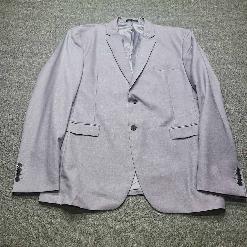 Mens Blazer Jacket 3XL Light Purple Polyester Viscose Suit Coat Office Formal